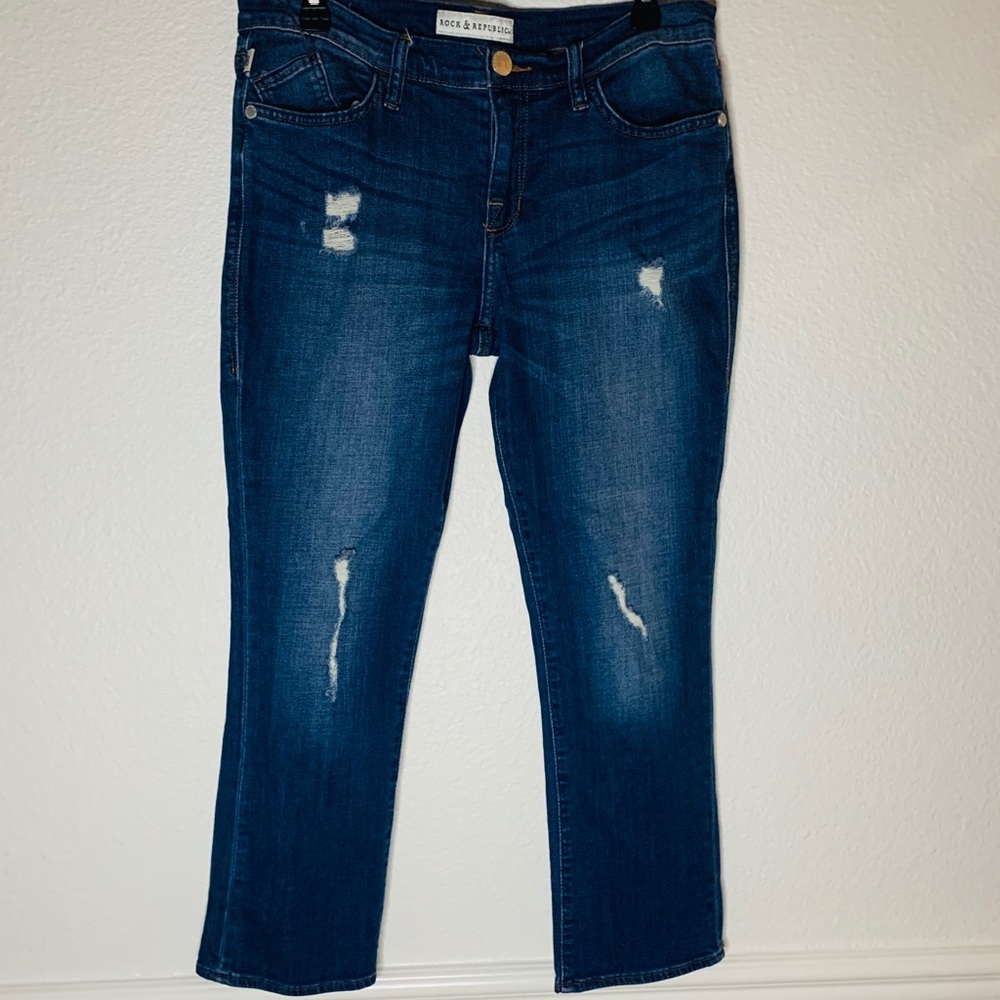 Rock & Republic Capri distressed jeans size 12